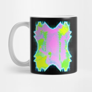 Glitch Art Abstract - Futuristic Neon Grunge Burst Design Mug